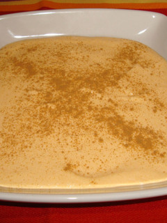 Una foto de Crema fría de calabaza y mango
