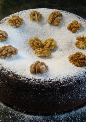 Una foto de Pastel de chocolate delicioso