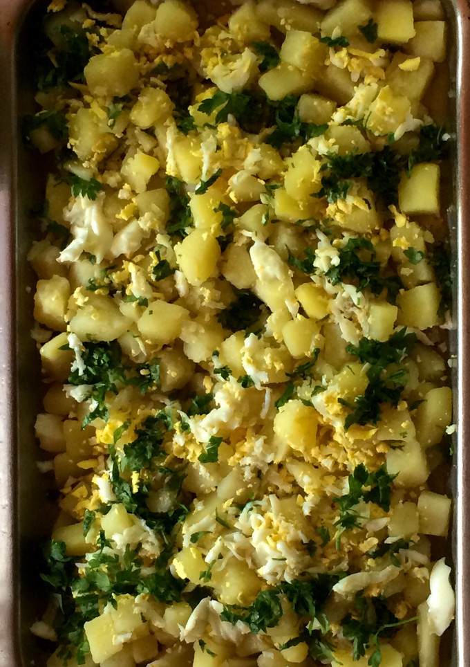 Una foto de Ensalada de papas con perejil