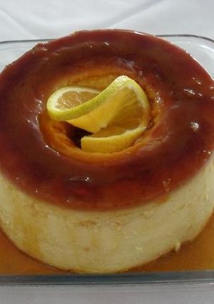 Una foto de Flan de naranja