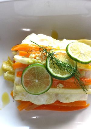Una foto de Filete de chillo al papillote