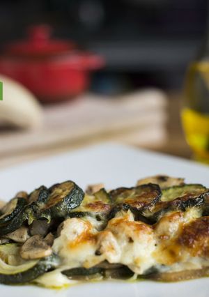 Una foto de Lasaña de verduras y mozzarella