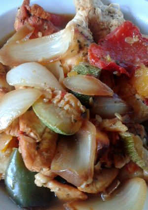 Una foto de Cazuela de pollo con calabaza