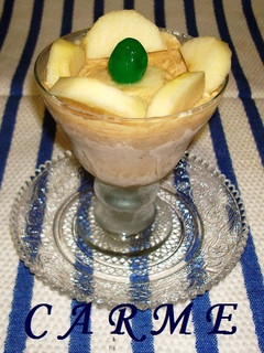 Una foto de Mousse de pera al caramelo