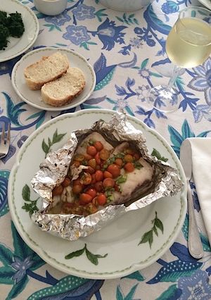 Una foto de Corvina negra al "cartoccio"