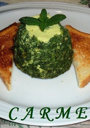 Una foto de Timbal de espinacas