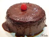Flan de chocolate con nata