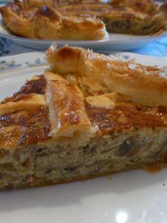 Una foto de Quiché de chapiñones con cebolla
