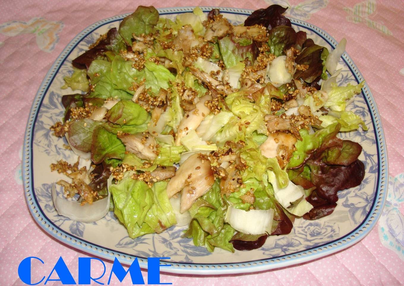 Ensalada crujiente con pollo y sésamo<br />