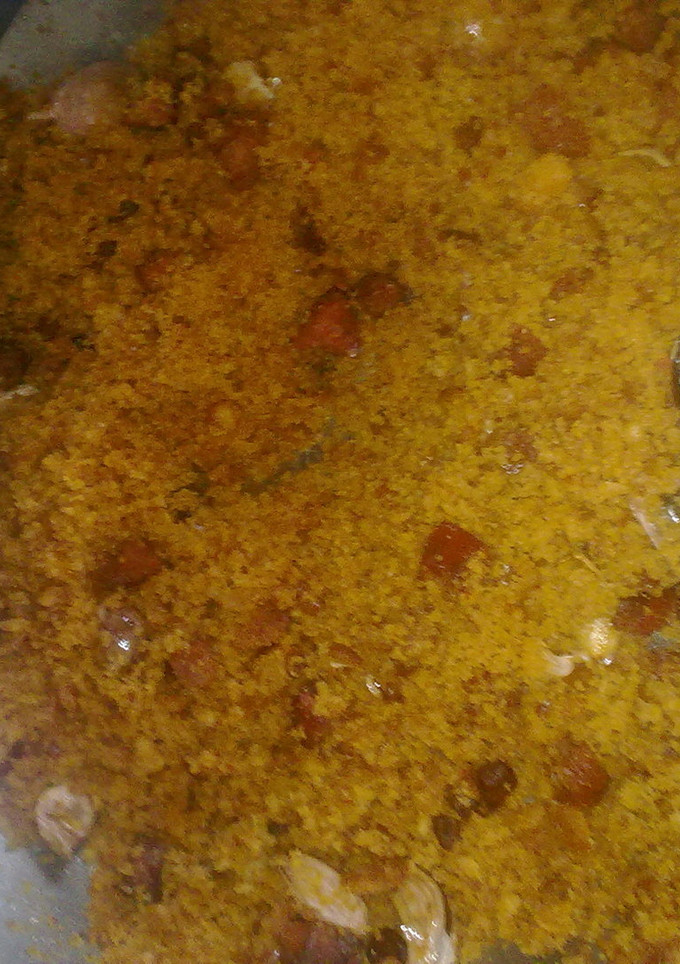 Una foto de Migas con pan de pueblo y chorizo dulce