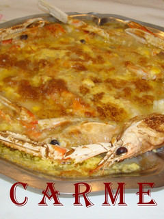 Una foto de Gratinado de cigalas y langostinos