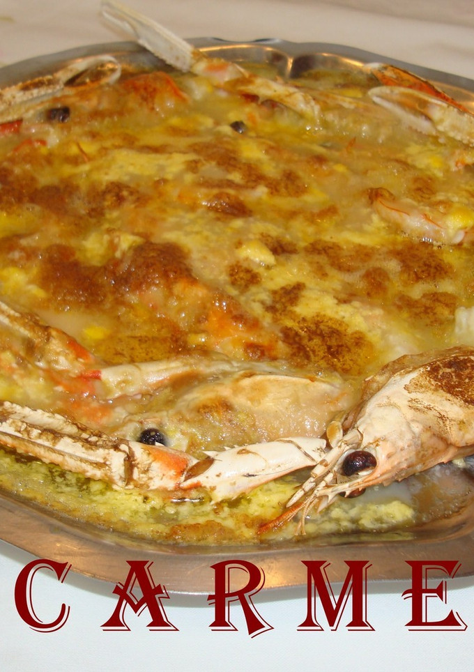 Una foto de Gratinado de cigalas y langostinos