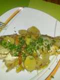 Pargo blanco horneado bañado en picadillo