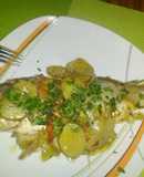 Pargo blanco horneado bañado en picadillo