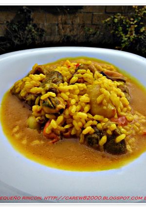Una foto de Arroz caldoso con marisco y verduras