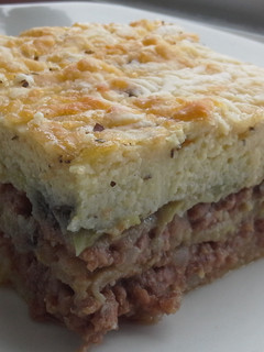 Una foto de Moussakás me melitzánes o musaka de berenjenas