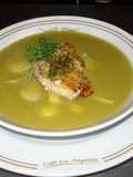 Porrusalda a la vasca con salmón blanco