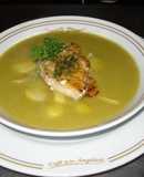 Porrusalda a la vasca con salmón blanco