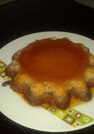 Una foto de Flan de mandarina