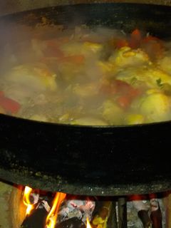 Una foto de Pollo a la portuguesa en disco de arado