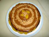 Torta de dulce de leche y duraznos