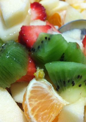 Una foto de Macedonia o ensalada de frutas
