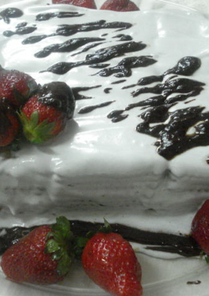 Una foto de Tarta borracha de galletitas