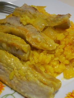 Una foto de Arroz meloso con secreto de cerdo
