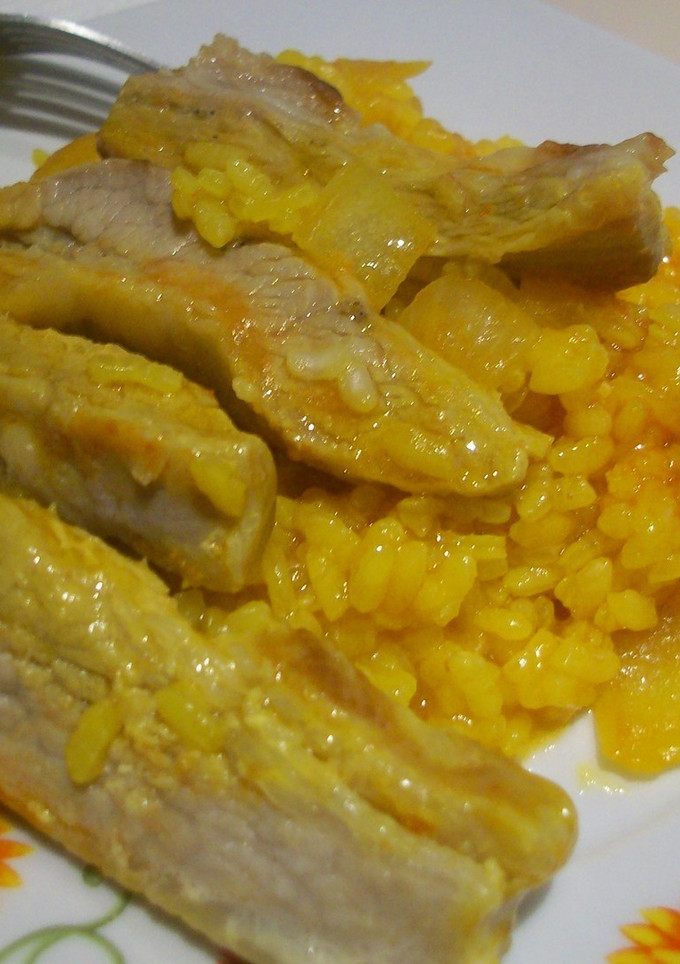 Una foto de Arroz meloso con secreto de cerdo