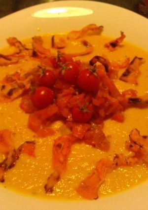 Una foto de Crema de zanahoria 3 texturas