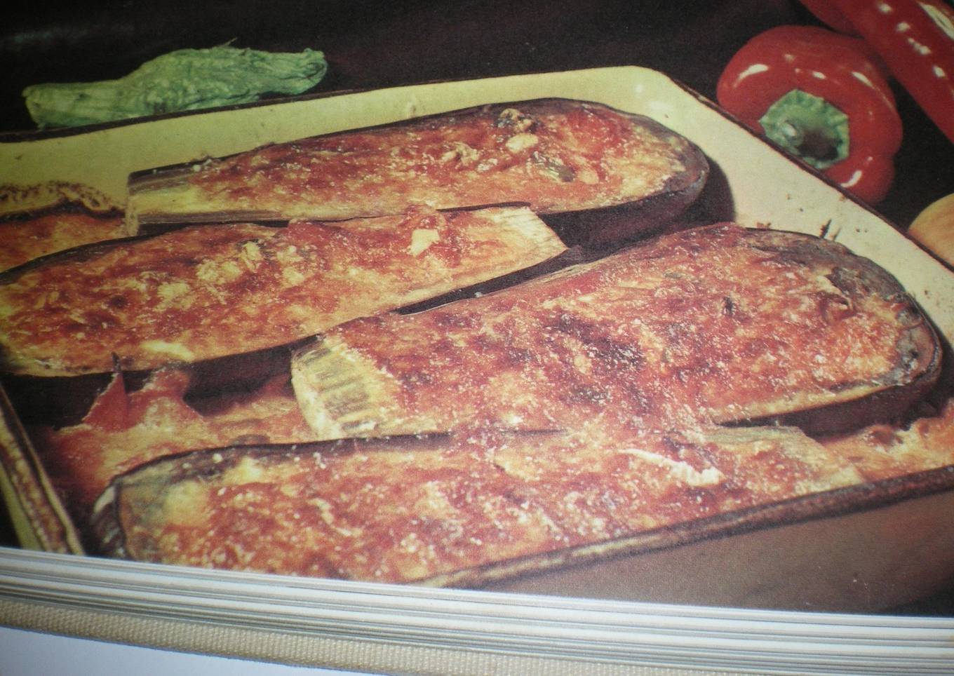 Berenjenas rellenas con pimientos