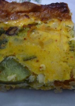 Una foto de Tarta doble de zapallitos