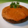 Tortilla de brócoli en salsa de verduras al Jerez
