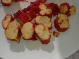 Pimientos rojos rellenos de tortilla de patatas