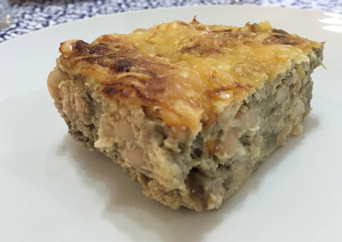 Pastel de berenjena y alubias