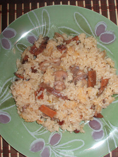 Una foto de Arroz con pasas y setas