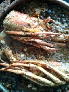 Una foto de Frijoles tiernos de Cobán con langosta