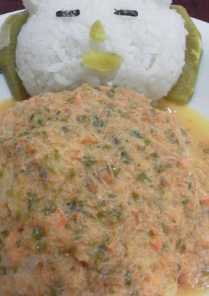 Una foto de Arroz con salsa sencilla de ingredientes licuados. Apto celíacos y alérgicos