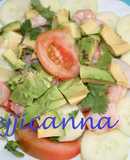 Ensalada de gamba y aguacate mexicana