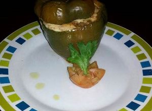 Una foto de Pimientos morrones rellenos de carne