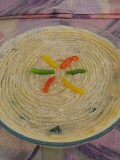 Una foto de Pastel de papas, jamón y calabacín