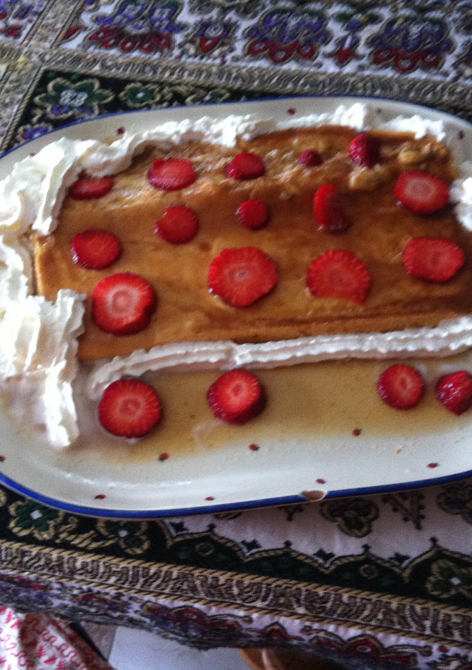 Una foto de Flan de mandarina con canela y licor 