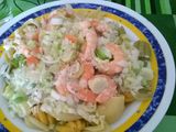 Ensalada de pasta con langostinos