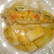 Filetes de panga con patatas confitadas