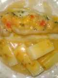 Filetes de panga con patatas confitadas
