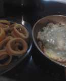 Torta mexicana y calamares rebozados