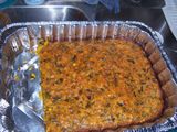 Torta de elote con chile poblano 