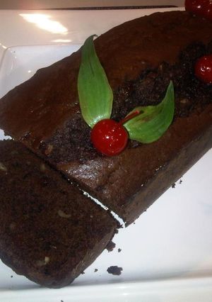 Una foto de Bizcocho de chocolate, banana y nueces