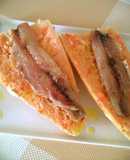 Bocadillo de arengades o sardinas de bota