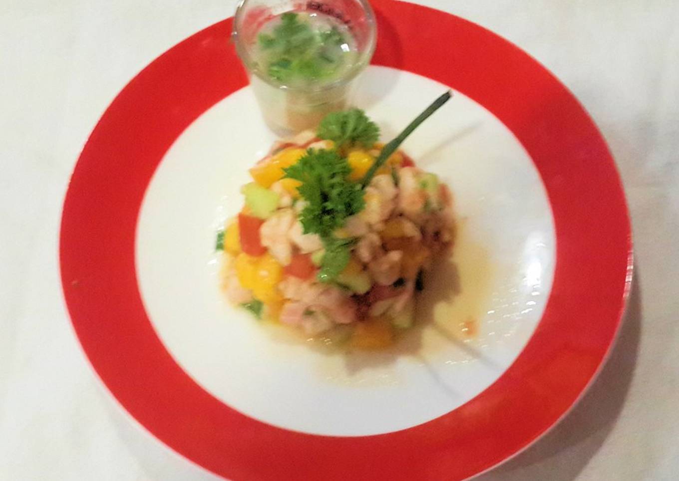 Ceviche de pescado con mango